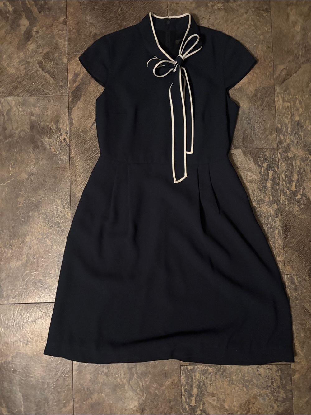 JCREW  Navy Dress with Contrast Neck Tie